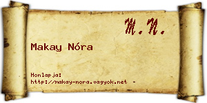 Makay Nóra névjegykártya